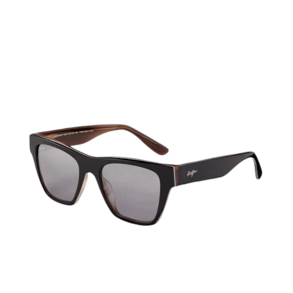 Maui Jim Black and Tan Dual Mirror (Silver-to-Black) Polarized Sunglasses